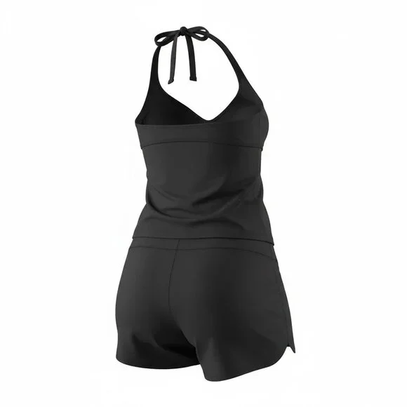 Athleta Black Two-Piece Swimsuit | Fitted Tankini Top & Swim Shorts | Size XL - Picture 8 of 8